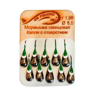 DS FISHING Мормышка свинцовая капля удлиненная 1.95г черный никель