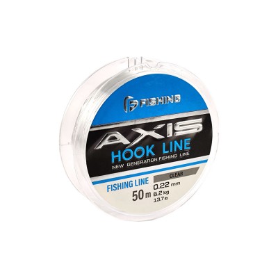 F-FISHING Леска Axis Hook Line Clear 50м 0,22мм 6,2кг/13,7lb F-FISHING Леска Axis Hook Line Clear 50м 0,22мм 6,2кг/13,7lb