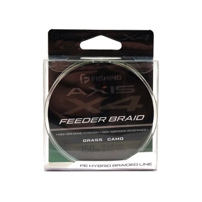 F-FISHING Шнур Axis Braid PE X4 Feeder 150м Grass Camo 0,14мм 8,2кг/18lb