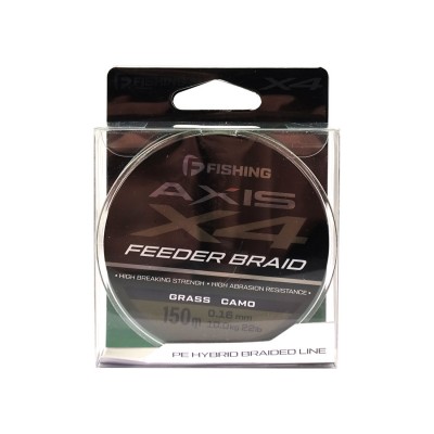 F-FISHING Шнур Axis Braid PE X4 Feeder 150м Grass Camo 0,16мм 10кг/22lb