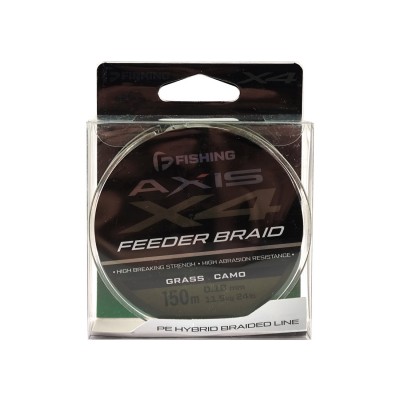 F-FISHING Шнур Axis Braid PE X4 Feeder 150м Grass Camo 0,18мм 11,5кг/24lb