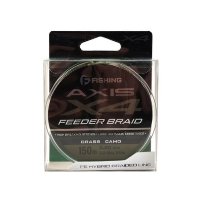 F-FISHING Шнур Axis Braid PE X4 Feeder 150м Grass Camo 0,20мм 12,8кг/26lb