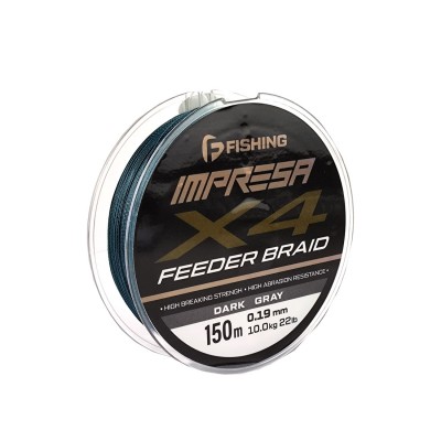 F-FISHING Шнур Impresa Braid PE X4 Feeder 150м Dark Grey 0,19мм 10кг/22lb