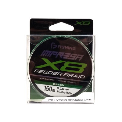 F-FISHING Шнур Impresa Braid PE X8 Feeder 150м Green 0,16мм 10кг/22lb