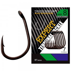 CARP PRO Крючок Black Teflon Wide Gape Twisted №8 7шт