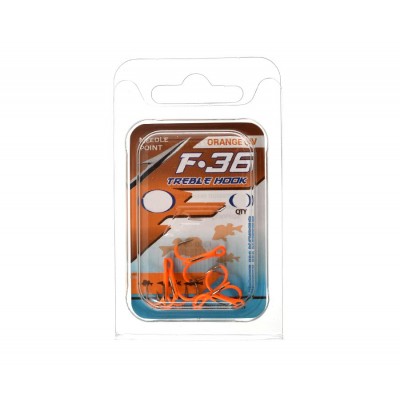 FLAGMAN Крючок тройной Treble hook F36 Orange №2 5шт