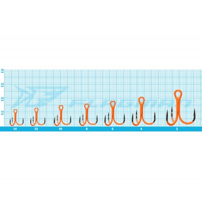 FLAGMAN Крючок тройной Treble hook F36 Orange №2 5шт