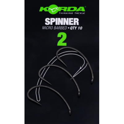 KORDA Крючок Spinner PTFE №2 с бородкой 10шт