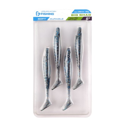 F-FISHING Виброхвост Big Shad 6" #006 15.2см 4шт