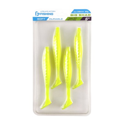 F-FISHING Виброхвост Big Shad 6" #007 15.2см 4шт
