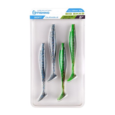 F-FISHING Виброхвост Big Shad 6" #01-06 15.2см 4шт