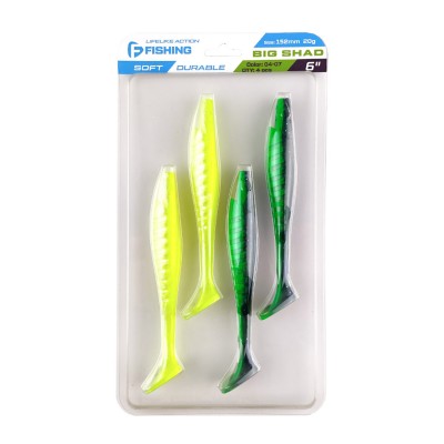 F-FISHING Виброхвост Big Shad 6" #04-07 15.2см 4шт