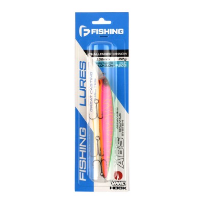 F-FISHING Воблер Challenger Minnow 132SF 132мм 22г 2-3м F203 Медленно всплывающий