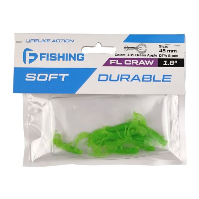 F-FISHING Рак FL Craw 1.8" #135 Green Apple 4.5см 8шт