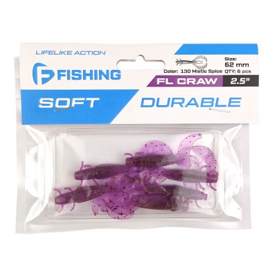 F-FISHING Рак FL Craw 2.5" #130 Mistic Spice 12см 6шт