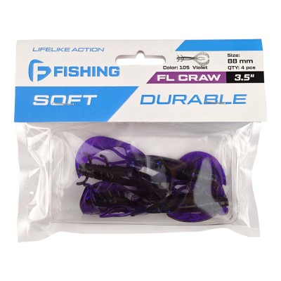 F-FISHING Рак FL Craw 3.5" #105 Violet 8.8см 4шт