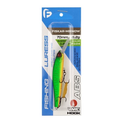 F-FISHING Воблер Fiskar Minnow 70DR-SP 70мм 6.2г 1.2-2.0м F104 Суспендр