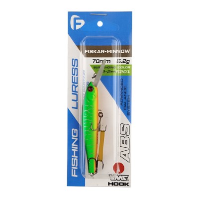 F-FISHING Воблер Fiskar Minnow 70DR-SP 70мм 6.2г 1.2-2.0м F201 Суспендр