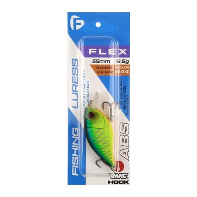 F-FISHING Воблер Flex 55F 55мм 9.5г 0.3-0.6м 444 Плавающий