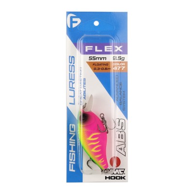 F-FISHING Воблер Flex 55F 55мм 9.5г 0.3-0.6м 477 Плавающий