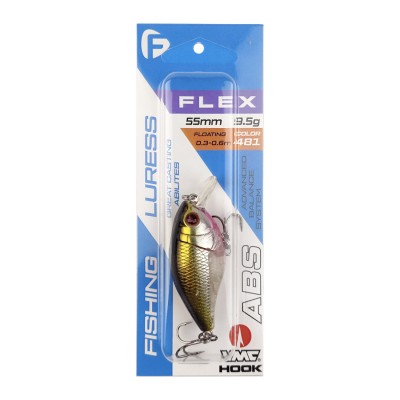 F-FISHING Воблер Flex 55F 55мм 9.5г 0.3-0.6м 481 Плавающий