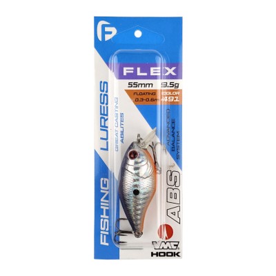 F-FISHING Воблер Flex 55F 55мм 9.5г 0.3-0.6м 491 Плавающий