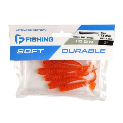 F-FISHING Виброхвост Icon 3" #102 Orange 7.5см 6шт F-FISHING Виброхвост Icon 3" #102 Orange 7.5см 6шт