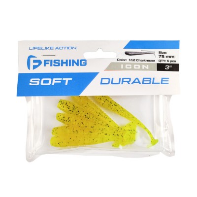 F-FISHING Виброхвост Icon 3" #112 Chartreuse 7.5см 6шт F-FISHING Виброхвост Icon 3" #112 Chartreuse 7.5см 6шт