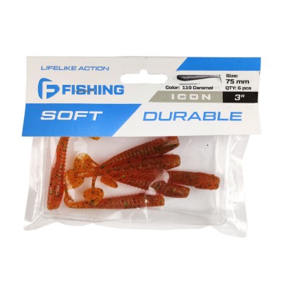 F-FISHING Виброхвост Icon 3" #119 Caramel 7.5см 6шт F-FISHING Виброхвост Icon 3" #119 Caramel 7.5см 6шт