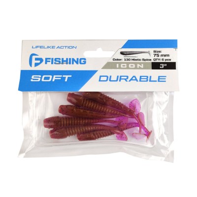 F-FISHING Виброхвост Icon 3" #130 Mistic Spice 7.5см 6шт F-FISHING Виброхвост Icon 3" #130 Mistic Spice 7.5см 6шт