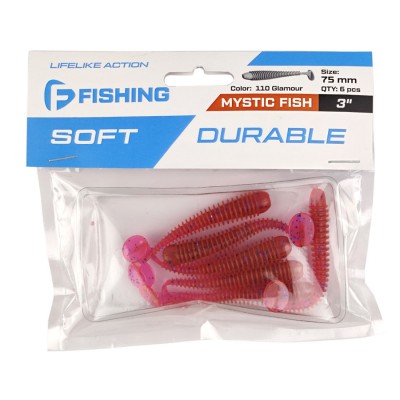F-FISHING Виброхвост Mystic Fish 3" #110 Glamour 7.5см 6шт