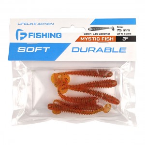 F-FISHING Виброхвост Mystic Fish 3" #119 Caramel 7.5см 5шт