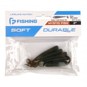 F-FISHING Виброхвост Mystic Fish 3" #133 Motor Oil 7.5см 5шт