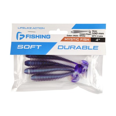 F-FISHING Виброхвост Mystic Fish 4" #0531 Violet/Pearl White 10см 4шт F-FISHING Виброхвост Mystic Fish 4" #0531 Violet/Pearl White 10см 4шт
