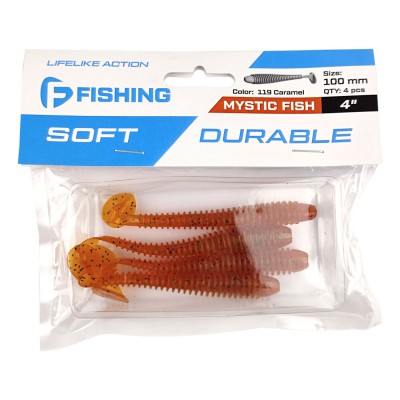 F-FISHING Виброхвост Mystic Fish 4" #119 Caramel 10см 4шт