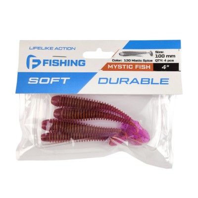 F-FISHING Виброхвост Mystic Fish 4" #130 Mistic Spice 10см 4шт