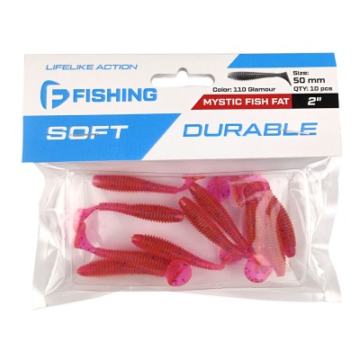 F-FISHING Виброхвост Mystic Fish Fat 2" #110 Glamour 5см 10шт