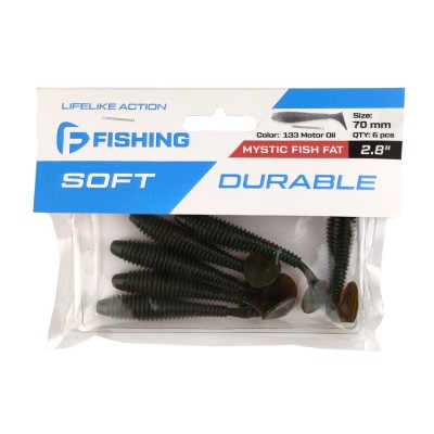 F-FISHING Виброхвост Mystic Fish Fat 2.8" #133 Motor Oil 7см 6шт F-FISHING Виброхвост Mystic Fish Fat 2.8" #133 Motor Oil 7см 6шт