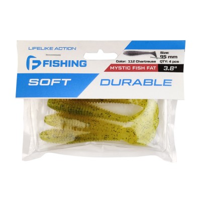 F-FISHING Виброхвост Mystic Fish Fat 3.8" #112 Chartreuse 9.5см 4шт F-FISHING Виброхвост Mystic Fish Fat 3.8" #112 Chartreuse 9.5см 4шт