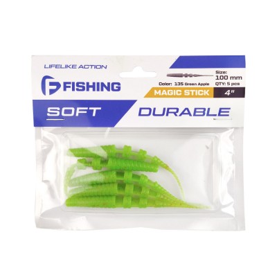 F-FISHING Слаг Magic Stick 4'' #135 Green Apple 10см 4шт F-FISHING Слаг Magic Stick 4'' #135 Green Apple 10см 4шт