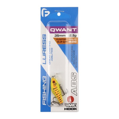 F-FISHING Воблер Qwant 35 мм 2.5 г 0.3-1.0 м 486 Плавающий