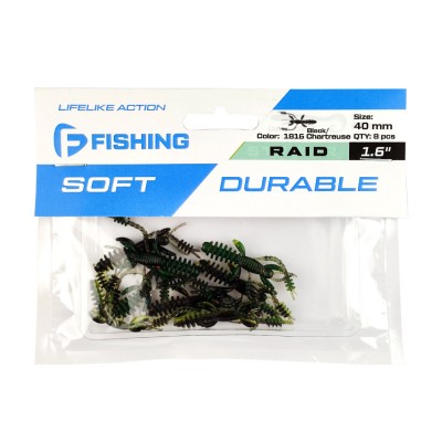 FLAGMAN Мягкая приманка Raid 1.6" #1816 Black/Chartreuse 4см 8шт FLAGMAN Мягкая приманка Raid 1.6" #1816 Black/Chartreuse 4см 8шт