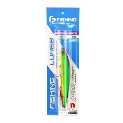 F-FISHING Воблер Robber Minnow 132MR-SF 132мм 2.0-2.5м 23г F104 Медленно всплывающий