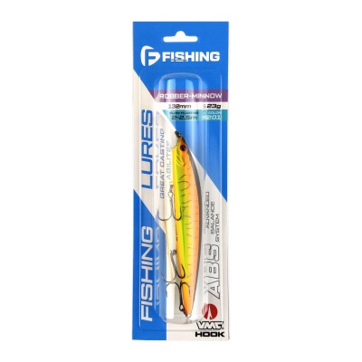 F-FISHING Воблер Robber Minnow 132MR-SF 132мм 2.0-2.5м 23г F201 Медленно всплывающий