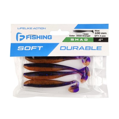 F-FISHING Виброхвост Shad 4" #0502 Violet Orange F-FISHING Виброхвост Shad 4" #0502 Violet Orange