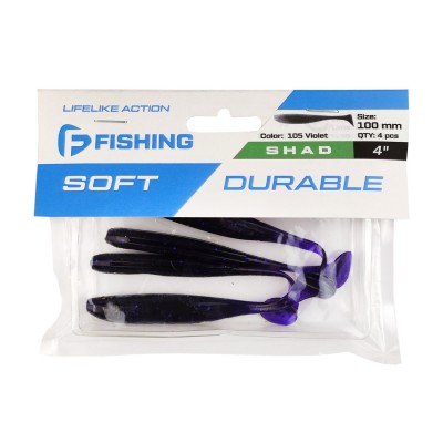 F-FISHING Виброхвост Shad 4" #105 Violet 10см 4шт F-FISHING Виброхвост Shad 4" #105 Violet 10см 4шт