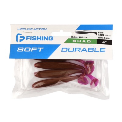 F-FISHING Виброхвост Shad 4" #106 Lox 10см 4шт F-FISHING Виброхвост Shad 4" #106 Lox 10см 4шт
