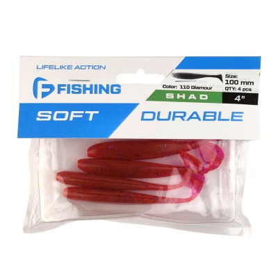 F-FISHING Виброхвост Shad 4" #110 Glamour 10см 4шт F-FISHING Виброхвост Shad 4" #110 Glamour 10см 4шт