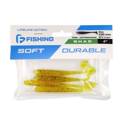 F-FISHING Виброхвост Shad 4" #112 Chartreuse 10см 4шт F-FISHING Виброхвост Shad 4" #112 Chartreuse 10см 4шт