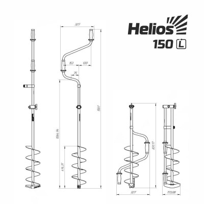 ТОНАР Ледобур HS-150D левое вращение (LH-150LD) Helios